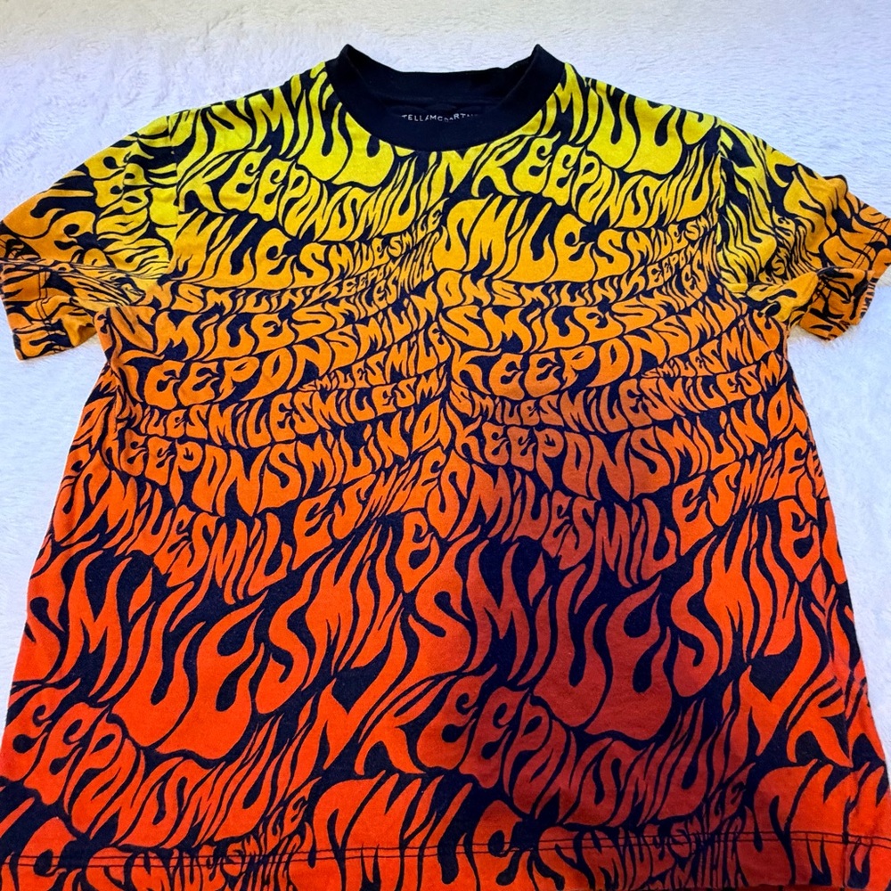 Stella McCartney Yellow and Orange Graphic Tee
